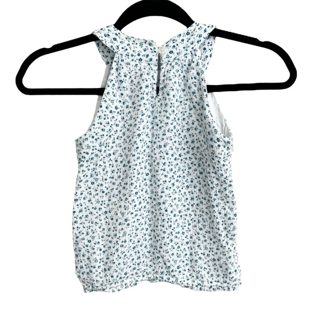 Abercrombie Kids White & Blue Floral Sleeveless Cotton Summer Top Size 5/6
